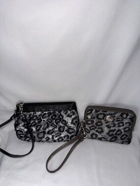 Coach Madison Ocelot Print Wristlet & Wallet Set EUC